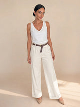 Pantalone in gabardina di cotone baggy fit con tasche sul profilo Cargoa