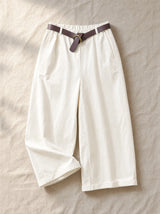 Pantalone in gabardina di cotone baggy fit con tasche sul profilo Cargoa