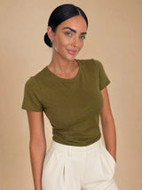 T-shirt aderente in misto seta Seralya
