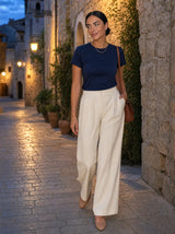 T-shirt aderente in misto seta Seralya
