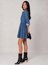 Abito chemisier in jeans leggero con tasche frontali Marea Blu Jeans