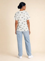 T-shirt over con stampa bassotti Teckelia