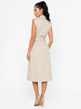 Trench Dress Beige Senza Maniche