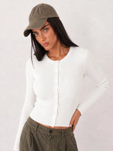 Cardigan a trecce in viscosa fredda - Bianco