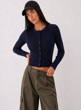 Cardigan a trecce in viscosa fredda – Nero