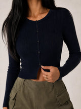 Cardigan a trecce in viscosa fredda – Nero