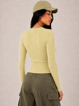 Cardigan a trecce in viscosa fredda - Giallo