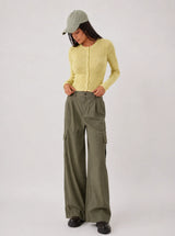 Cardigan a trecce in viscosa fredda - Giallo
