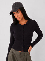 Cardigan a trecce in viscosa fredda - Testa Di Moro