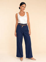 Pantalone in gabardina di cotone baggy fit con tasche sul profilo Cargoa