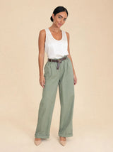 Pantalone in gabardina di cotone baggy fit con tasche sul profilo Cargoa