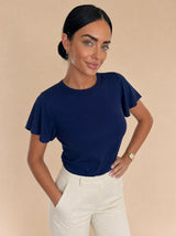 T-shirt aderente in misto seta Seralya