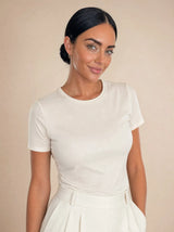 T-shirt aderente in misto seta Seralya