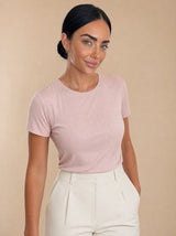 T-shirt aderente in misto seta Seralya