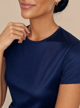 T-shirt aderente in misto seta Seralya