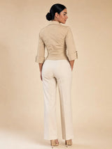 Camicia slim in puro cotone con fiocco dietro regolabile Lurea