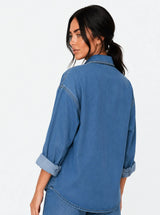 Giacca Over in Denim Blu