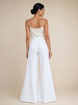 Pantalone denim a palazzo leggermente zampetta Elara
