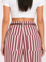 Pantalone misto lino baggy fit Marea Rosso