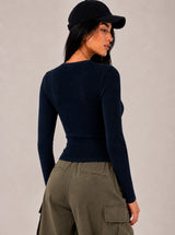 Cardigan a trecce in viscosa fredda – Nero