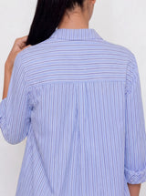 Camicia collo alla coreana a righe Levante